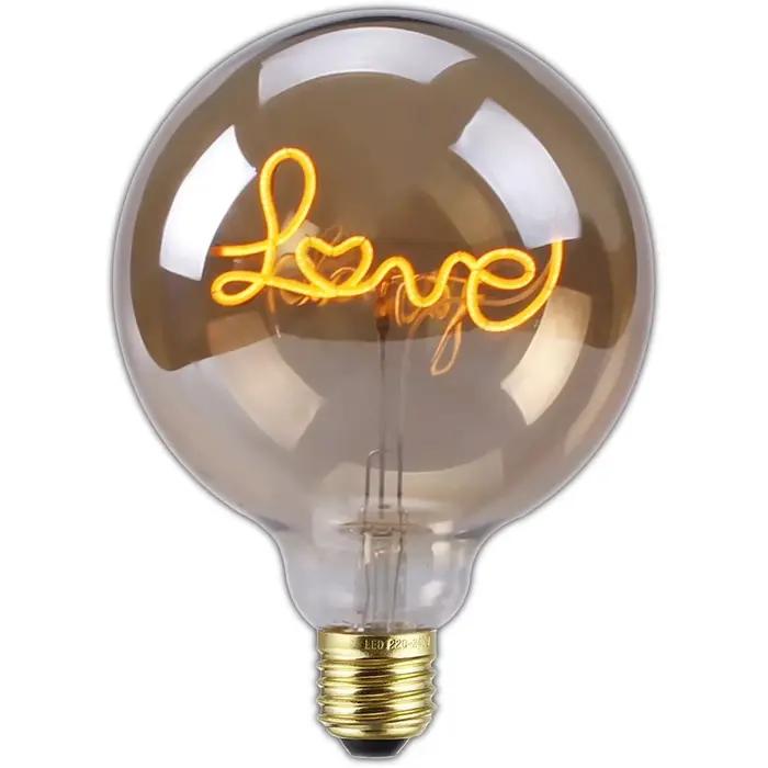 Ampoule LED Rétro Edison 220V 4W 8W Dimmable G125 Love Lamp Light