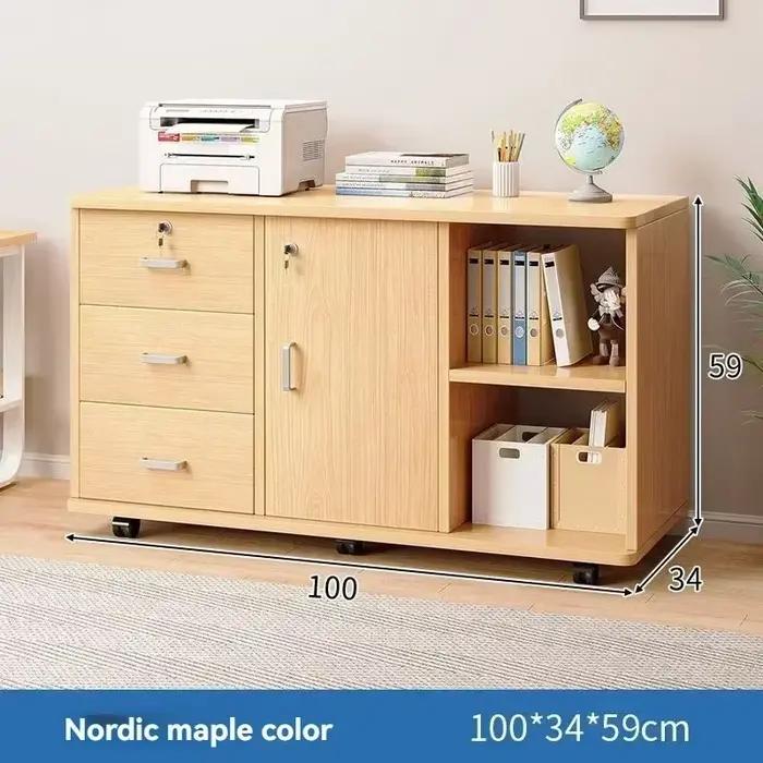Armoire à dossiers mobile avec serrure, moderne et simple, grande capacité de rangement, armoire de bureau multifonctionnelle, armoire basse