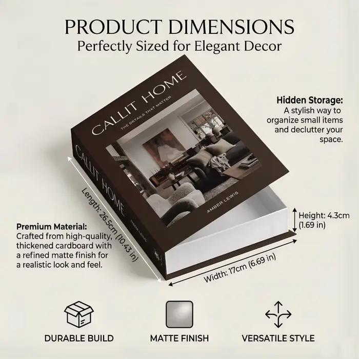 Boîte de rangement décorative en forme de faux livre