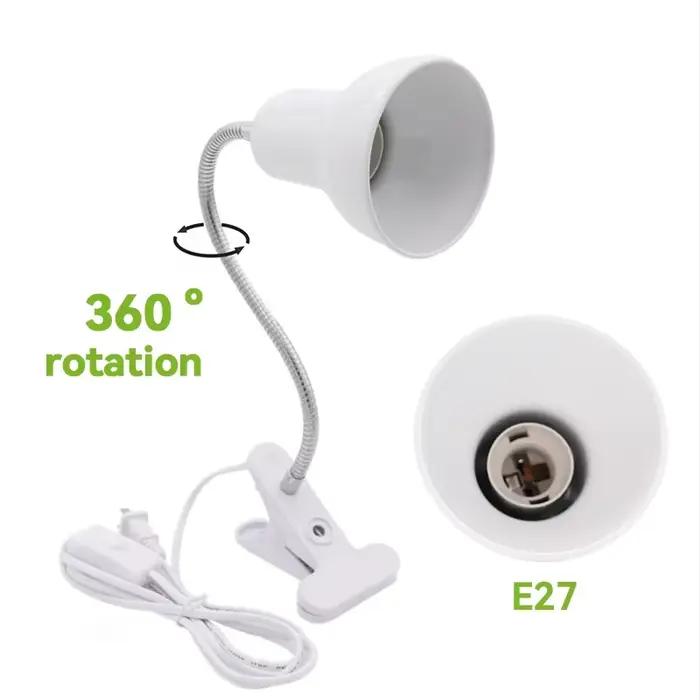 Lampe de bureau avec base à pince et col de cygne réglable