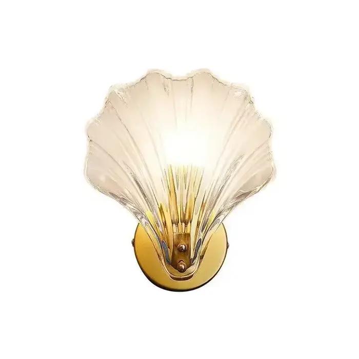 Applique Murale de Luxe Postmoderne - Design Coquille et Verre à Tête Unique
