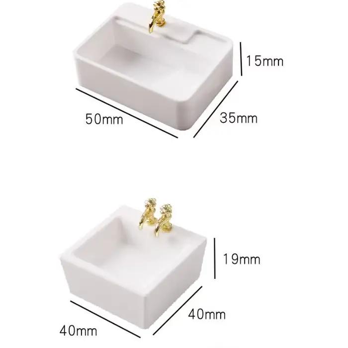 1/12 maison de poupée salle de bain lavabos éviers modèle maison de poupée meubles de salle de bain décoration maison de poupées accessoires pour la maison