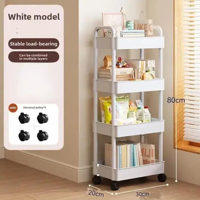 Chariot de rangement roulant multifonctionnel avec étagère ouverte