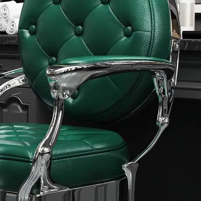 Fauteuil de Barbier Pivotant Spécialisé avec Dossier, Chaise de Barbier Vintage de Luxe Unique, Esthétique Moderne, Chaise Coiffeuse, Mobilier de Salon