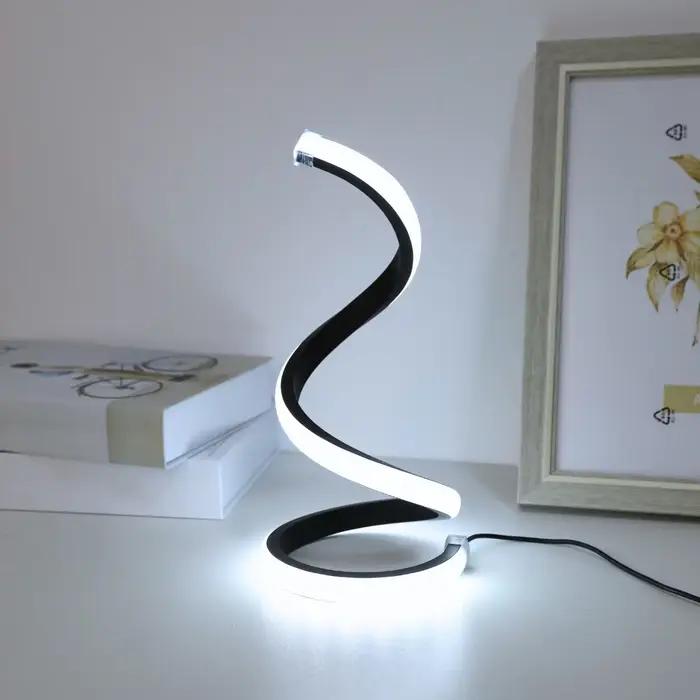 LED lampe de bureau en spirale moderne trois couleurs gradation USB bouton d'alimentation interrupteur chambre chevet