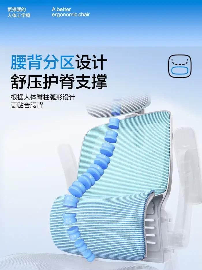 Chaise ergonomique, ordinateur à dossier Double