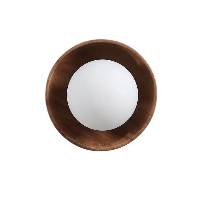 Applique murale moderne en bois couleur rondin nordique plafonniers