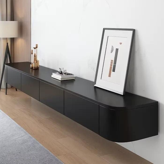 Meuble TV sur pied en bois blanc moderne pour salon avec rangement pour support TV occasions spéciales