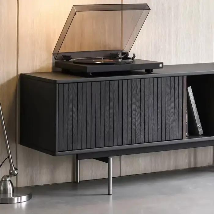 ATUNUS meubles de maison moderne nordique noir en bois de chêne massif meuble TV de rangement armoires TV de bureau industrielles scandinaves