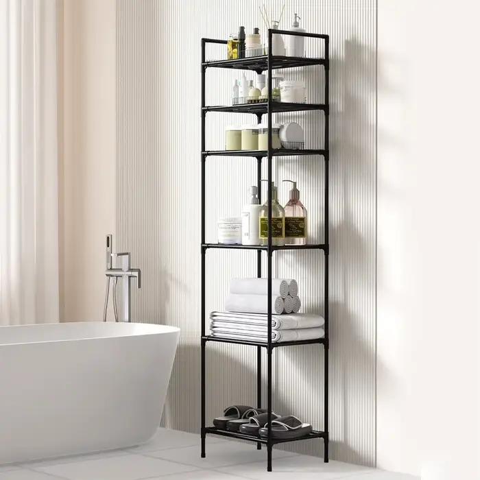 Étagère de rangement en métal à 6 niveaux