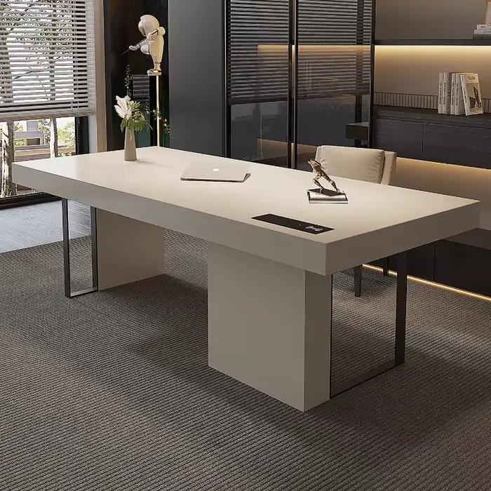 Bureau en bois massif multi-couches avec tiroir intégré pour bureau, chambre à coucher, salon et salle à manger style italien minimaliste