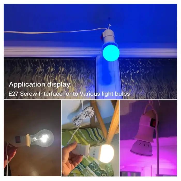 Le support de lampe E27 est livré avec un interrupteur et une prise standard européenne