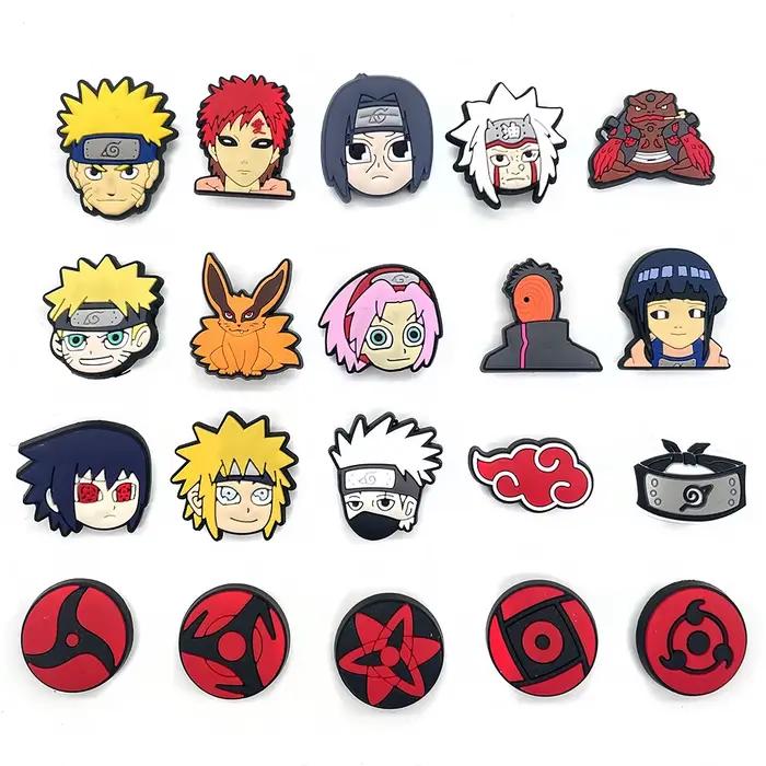 Accessoires en PVC de la série Naruto, anime japonais, breloques pour chaussures, accessoires pour sandales Crocs, jouets de mode DIY, dessin animé Kawaii