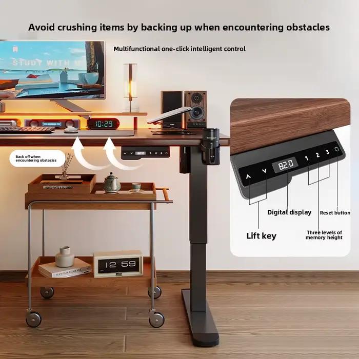Bureau debout électrique réglable en hauteur bureau scolaire moderne minimalisme bois de pin avec armoire pour étudiant professionnel et gamer occasions spéciales