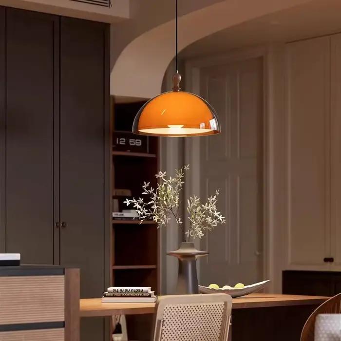 Vintage marron suspension Bauhaus Orange