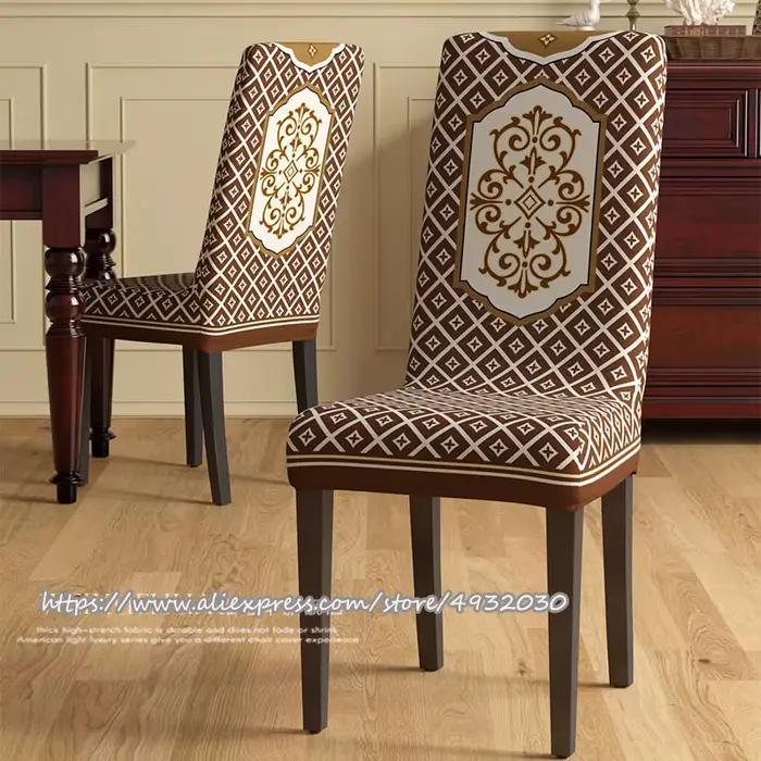 Housse de chaise à dossier droit de luxe haut de gamme