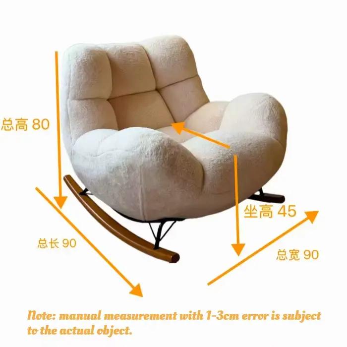 Fauteuil à bascule ergonomique de style nordique pour salon