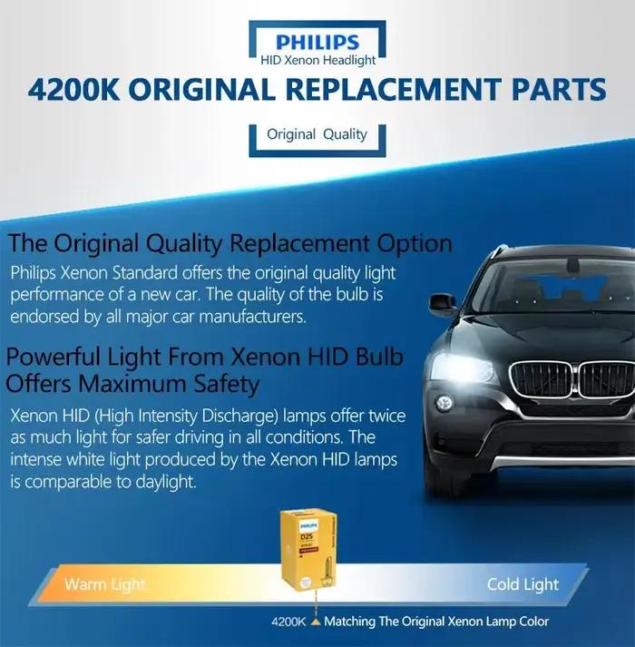 Philips-Lumière de sauna standard D2R HID 85126 35W SG, lumière blanche brillante 4200K, lampe d'origine de voiture, approuvée ECE, 100% authentique, 1X