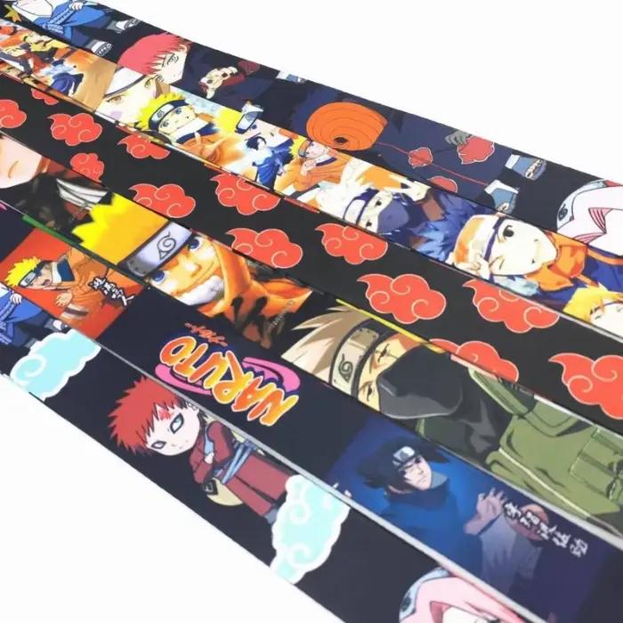 Lanière longue créative pour téléphone, sangle de clé, sangle d'identification, sangle d'appareil photo, lanière pour badge, lanière personnalisée, motif dessin animé Naruto
