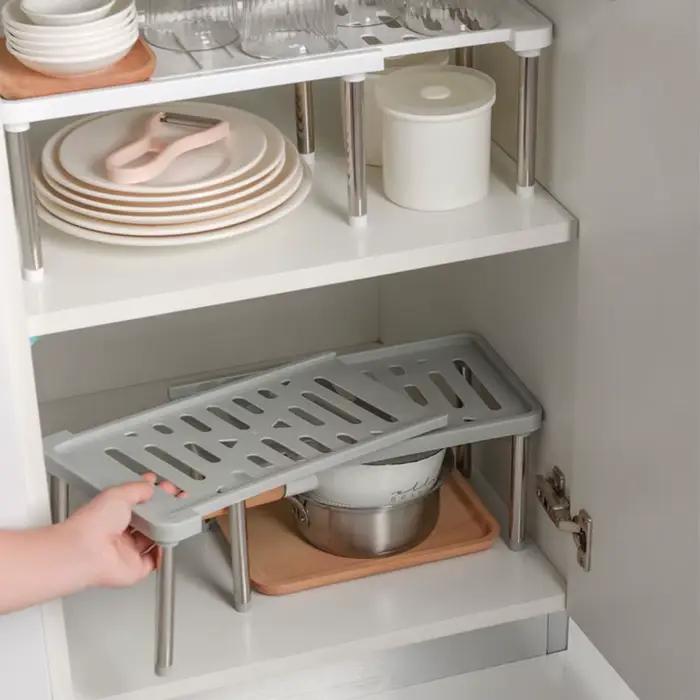 Étagère de rangement pour bouteilles d'épices, support de cuisine rétractable pour armoire, égouttoir à vaisselle extensible, organisateur domestique