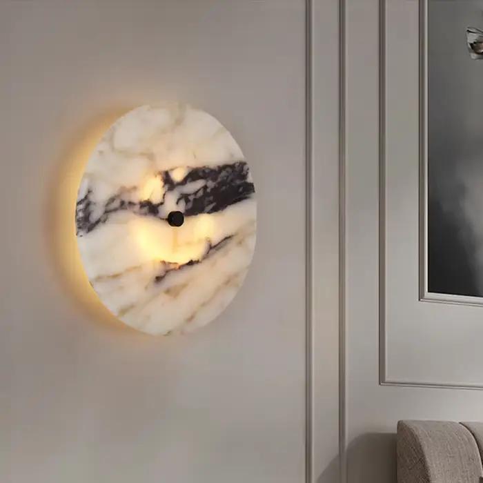 Rond luxe pierre naturelle albâtre applique salon marbre