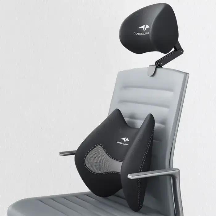 Appui-tête pour chaise de bureau réglable en hauteur avec rembourrage métal moderne pour bureau et relaxation舒适办公靠枕描述，转换成了法语，并且根据提供的信息进行了适当的调整和美化。最后的标题也按照要求进行了SEO优化处理。