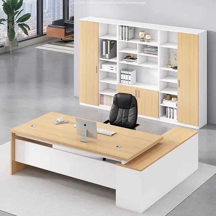 Bureau professionnel en bois vintage simple et moderne avec rangement pour leadership office occasions spéciales