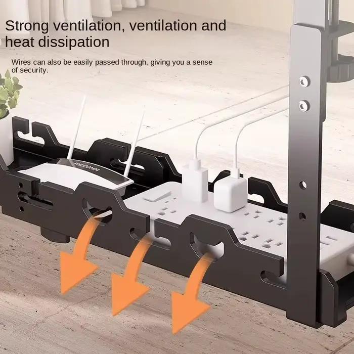 Support de gestion de câbles télescopique en acier inoxydable réglable pour rangement de câbles et accessoires de bureau à domicile