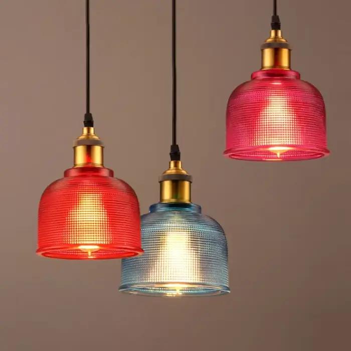Vitrage pendentif lumières E27 support Vintage classique suspension lampe pour salle à manger chambre chevet Bar café Luminaire décor
