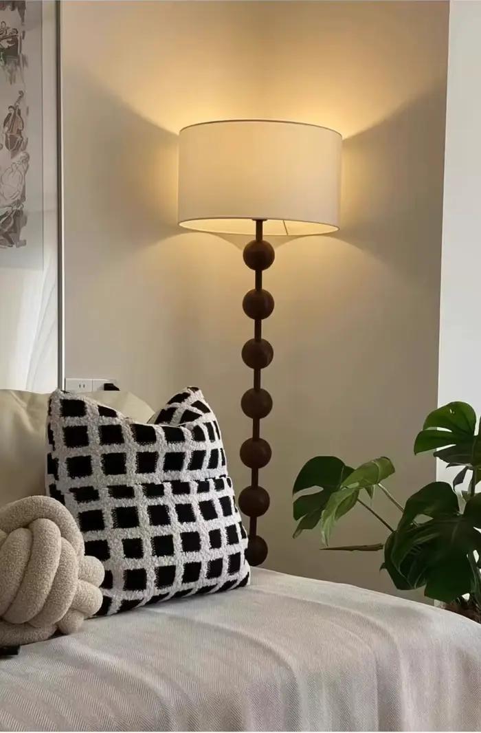 Lampadaire français abat-jour en tissu éclairage sur pied salon salle d'étude chambre