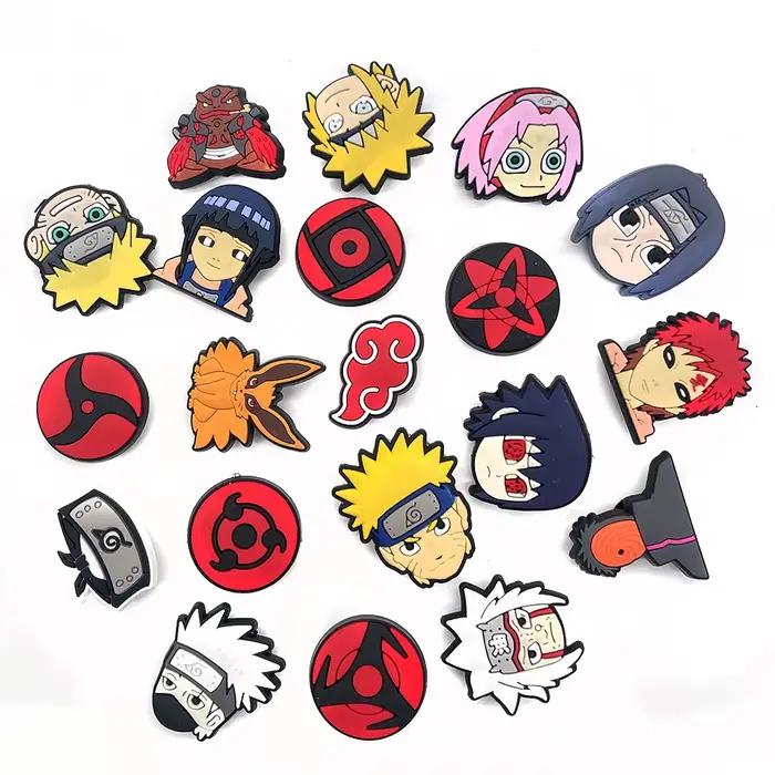 Accessoires en PVC de la série Naruto, anime japonais, breloques pour chaussures, accessoires pour sandales Crocs, jouets de mode DIY, dessin animé Kawaii