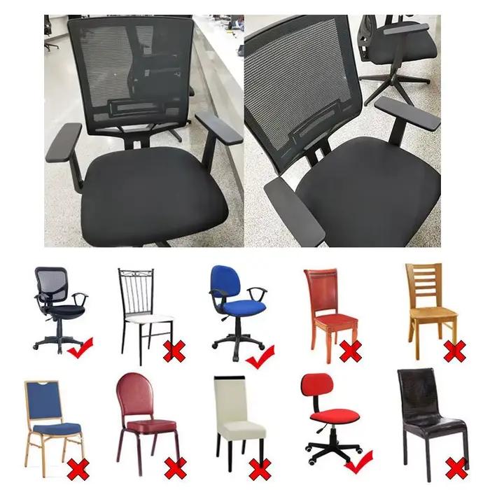 Juste de chaise de bureau à dossier fendu