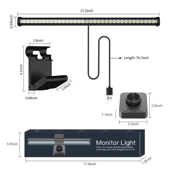 Barre lumineuse LED moderne pour moniteur d'ordinateur avec télécommande lampe de bureau Eye-Care pour maison bureau et jeux
