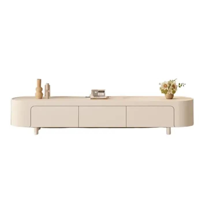Meuble TV d'angle moderne de luxe avec tiroirs, style farmhouse, pour salon