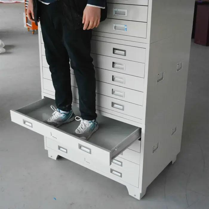 Armoire en acier inoxydable multifonctionnelle A0 A1 pour classeur et stockage de données à offrir pour bureau d'entreprise ou chambre d'étude