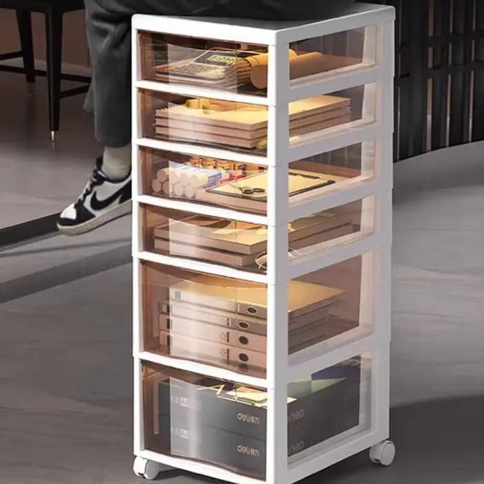 Meuble de rangement à roulettes sous le bureau