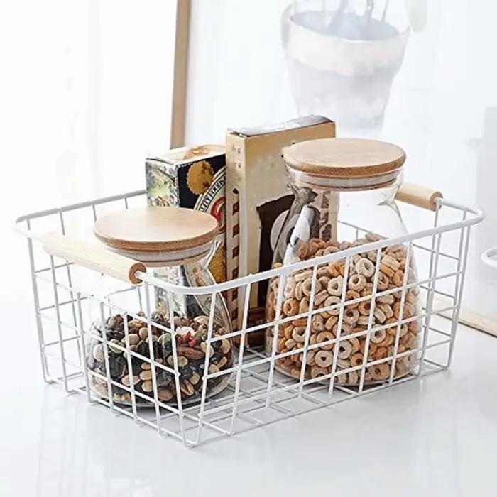 Panier de rangement de bureau en métal