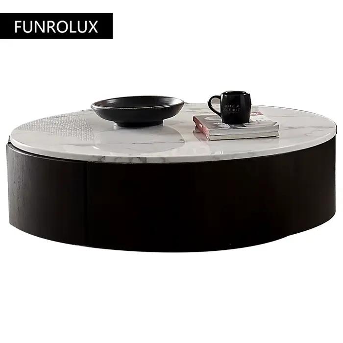 Table à thé ronde en marbre, meuble TV, rangement pour la maison, salon, minimaliste moderne, luxe doux