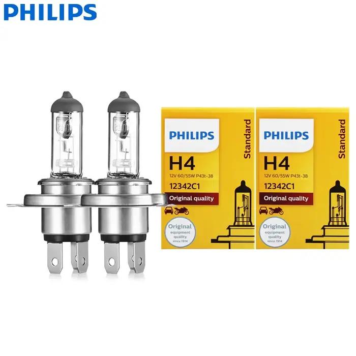 Philips-Phare de voiture d'origine, Lampes standard, Paire de feux de illeur halogènes, Vision, H4, H7, H11, HB3, HB4, H1, H3, H8, H9, 9005, 9006, 3200K, 2 pièces