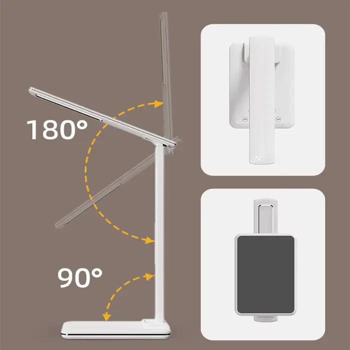 Lampe de bureau LED avec chargeur sans fil et port USB enfichable