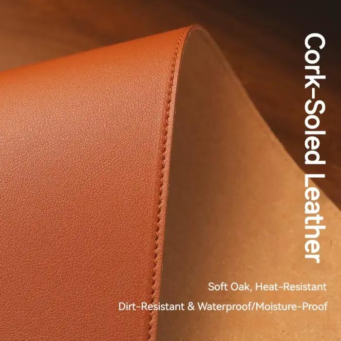 Grand tapis de bureau en cuir PU et liège