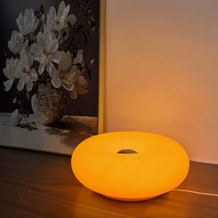 Lampe de Table Beignet Lumière Ambiante Bleu Clair Design Moderne Veilleuse pour Chambre Salon Occasions Spéciales