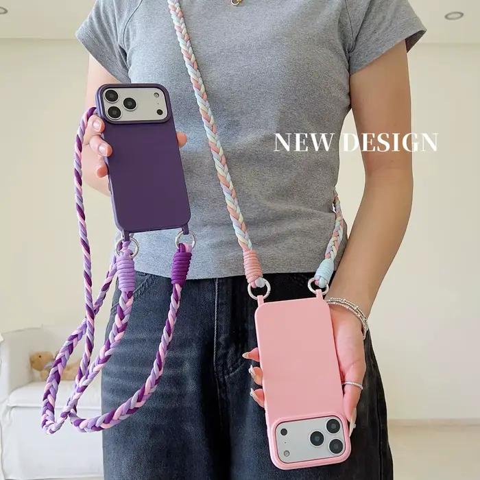 Coque de téléphone avec lanière, étui de Protection Anti-perte et antichoc pour iPhone 17 Pro Max 16 15 Plus 14 13 12