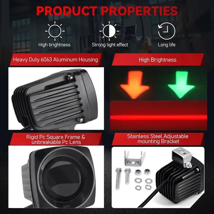 JALN7 lumière LED chariot élévateur flèche ligne Indication de sécurité rouge vert lampe d'avertissement grue camion véhicule arrière côté feux de signalisation 12-80V