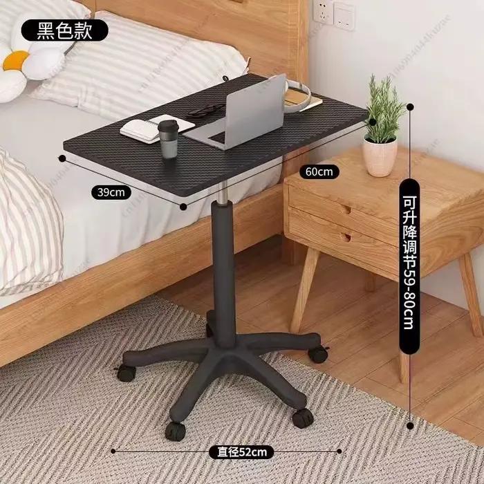 Bureau mobile réglable en hauteur avec roulettes pour bureau d'ordinateur et streaming, adaptable en position debout ou allongé, idéal pour la maison et les espaces de travail flexibles
