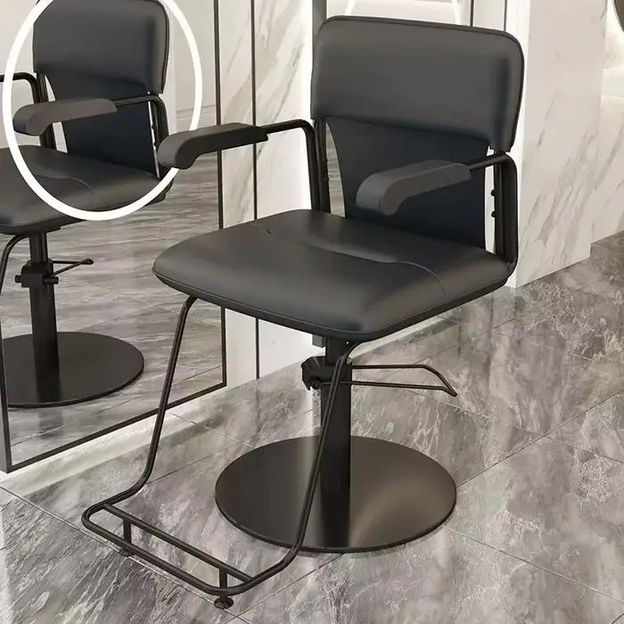 Chaise De barbier noire réglable esthétique nordique Simple moderne