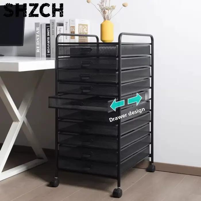 Chariot de rangement sous bureau avec tiroirs imperméables pour documents A4 A3, rangement industriel multifonctionnel pour bureau et organisation à domicile