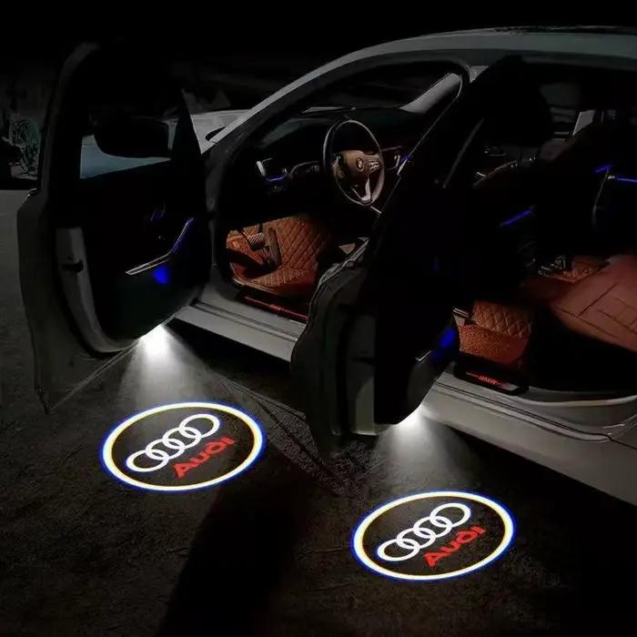 2 pièces Accessoires de lumière de bienvenue pour logo de porte de voiture pour Audi QUTTRO Sline A1 A3 A4 A5 A6 A7 Q3 Q5 Q7 TT B5 B6 B7 8P 8V 8P 8L S3 S4