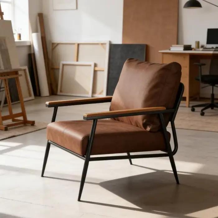 Chaise de luxe en cuir microfibre