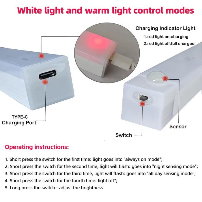 Veilleuses LED rechargeables sans fil avec capteur de mouvement